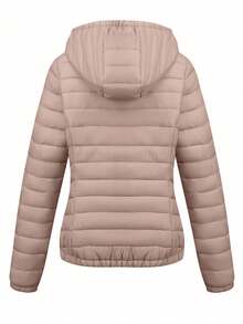 Risissida Women's Autumn Minimalist Hooded Cape-Style Jacket - No Zipper Design, Practical Pockets Winter - Dusty Pink - View 2