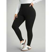Leggings Largos Negros para Mujer Alto Estiramiento 83% Poliéster 17% Elastano Ideal para Deportes Fitness Yoga y Uso Diario - Negro - Ver 9