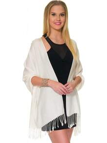 Shawls And Wraps Evening Dresses, Large Soft  Wedding Shawl - 白色 - 查看 2