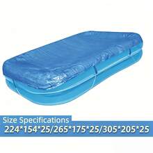 1 tấm bạt che bụi hình chữ nhật cho bể bơi, chất liệu HDPE mật độ cao, chống bụi và tia cực tím, bạt bảo vệ bể bơi bơm hơi kèm dây buộc cố định. - Màu xanh lam - Xem 5