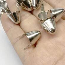 30 piezas de tachuelas de metal plateadas de 2 puntas en forma de bala, remaches de garra punk sin coser, picos para manualidades de cuero, ropa, chaquetas, bolsos, cinturones, zapatos y decoración DIY - 30 piezas - Ver 2