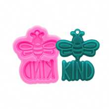 Bee Shape Silicone Mold, 3D Honeybee Candy Chocolate Mold For Baking, Soap Making, Garden Party Favors - Pink - View 6