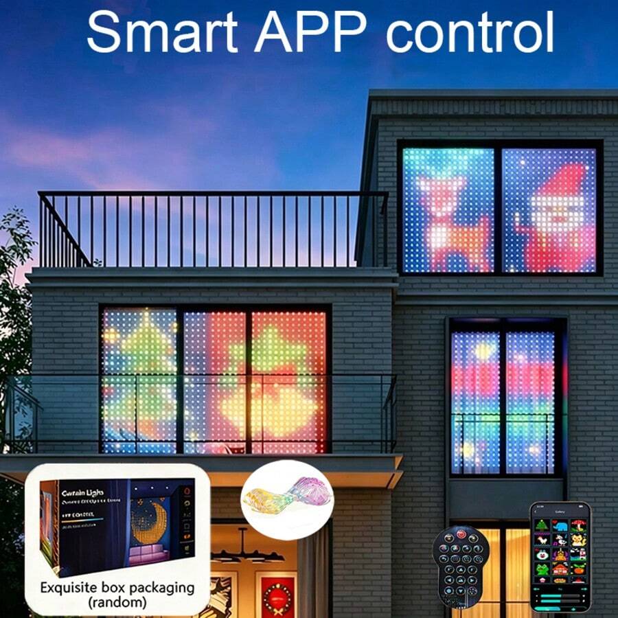 Smart LED String Lights With Music Sync, Custom Patterns, And IP44 Waterproof Rating For Festive And Home Decor