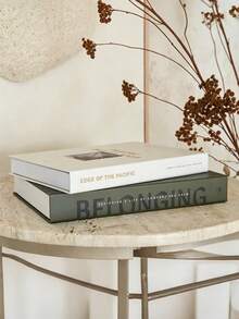 2 piezas Libros decorativos con temática costera y estilo INS, decoración minimalista moderna para mesa de centro de sala de estar, estilo japonés de bosque para decoración del hogar y oficina, accesorios de fotografía - multicolor - Ver 9