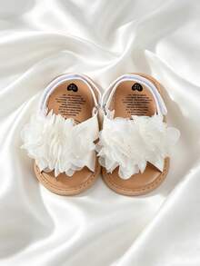 Infant Girls' Elegant White Outdoor Sandals, Summer Toddler Shoes - White - View 12