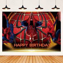 Marvel 1件新款蜘蛛侠生日派对背景布 超级英雄漫威漫画主题拍照道具横幅装饰 - 多色 - 查看 11