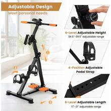 Pedal Exerciser Bike For Seniors, Hand Arm Leg Knee Physical Therapy Exercise Bike With Monitor, Indoor Adjustable Fitness Equipment For Rehabilitation Recovery - 黑色+橙色 - 查看 4