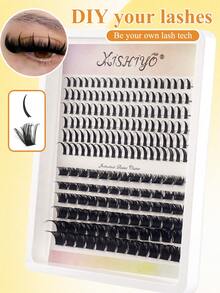 192pcs Single Cluster False Eyelashes, 2 Styles Including Pointed Tip Lashes For Natural Look, 200D+ Pointed Tip Reusable Lashes, Lightweight Segmented Individual Lashes Suitable For DIY Lash Extension At Home - View 2