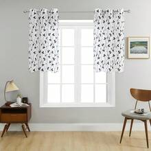 1pc/2pcs Embroidered Sheer Curtain/Tree Branch Embroidered Textured Linen-Like Curtain/Top Metal Grommet Design Sheer Curtain/Indoor Lighting Balanced Filtering Transparent Curtain/Suitable For Living Room, Bedroom, Study, Kitchen, Home Decor, Farmhouse, Villa - Black - View 15