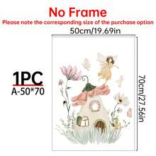 1/3件套帆布墙画：一套3幅童话花园主题画作，儿童童话主题艺术品，儿童房墙画，童话主题装饰，女孩童话主题墙画，美观的房间装饰，带框或不带框，房间装饰，墙面装饰，卧室装饰，儿童房/客厅/卧室/办公室粉色风格装饰 - 彩色 - 查看 26