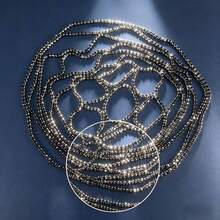 Diadema de cadena para la cabeza con cristales de lujo, accesorio de cabello, joyería para la cabeza, tocado de boda para mujeres, regalo de cumpleaños, viaje - Pistola negra - Ver 4