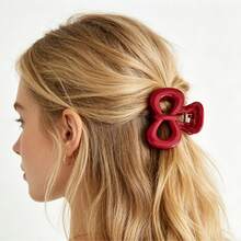 2Pcs Colorful Hair Claw Clips, Blue Polka Dot & Red Bow Jaw Clips, Fashion Hair Accessories For Women, Great For Casual, Retro, Office & Versatile Fashion Styles - 彩色 - 查看 3