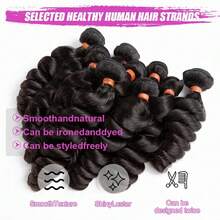 BINF 1B Natural Black Untreated Pure Virgin Curly Hair Bundle 8-30 Inches 100g Per Bundle Natural Curly Human Hair Extension Set - Natural Black - View 5
