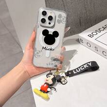 Este estuche para teléfono con patrón de Mickey Mouse de Disney cuenta con un cierre magnético resistente y una cobertura completa de material acrílico y TPU. Es a prueba de golpes, ligero y adecuado para iPhone17/16/11/13/15/15 Plus/15 Pro/15 Pro Max/12/14 Pro Max/11 Pro Max/12 Pro/12 Pro Max/13. Es un regalo de cumpleaños popular, un regalo de negocios, duradero, resistente a las manchas y a las huellas dactilares. Nuevo estuche para teléfono para hombres y mujeres. También incluye un estuche para teléfono de Mickey Mouse y una pulsera de muñeco de Mickey Mouse. Compatible con la serie Galaxy S20, S21, S22, S23 y S24. Es el regalo perfecto para amigos y familiares. Este elegante estuche para teléfono es divertido, ligero y duradero. Estuche para iPhone17 Pro Max, estuche para Minnie. - Negro - Ver 7