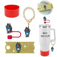 Bluey Phụ kiện nắp đậy ống hút bằng kim loại có logo Brui mới, chịu nhiệt và chống trượt cho cốc. - Nhiều màu - Xem 16