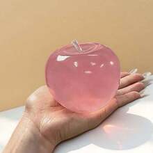 1 pieza Juguete apretable de manzana grande de cristal rosa, juguete apretable de bola cremosa hecha a mano con piel ultrafina moldeable, súper suave y esponjoso como juguete antiestrés. Ideal como decoración de escritorio y regalo antiestrés para la oficina - Multicolor - Ver 4