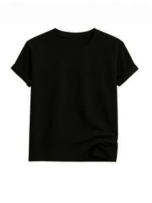 "Leading The Way" Print T-Shirt - Casual Christian Gift For Men, 100% Cotton, Short Sleeve, Crew Neck, Geometric Design, Machine Washable, Casual Crew Neck T-Shirt - 黑色 - 查看 2