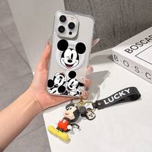 This Disney Mickey Mouse Pattern Lanyard Phone Case Features A Strong Magnetic Closure And Full Coverage Of Acrylic And TPU Material. It's Shockproof, Lightweight, And Suitable For IPhone17/16/11/13/15/15 Plus/15 Pro/15 Pro Max/12/14 Pro Max/11 Pro Max/12 Pro/12 Pro Max/13. It's A Popular Birthday Gift, Business Gift, Durable, Stain-Resistant, And Fingerprint-Resistant New Phone Case For Men And Women. It Also Includes A Mickey Mouse Phone Case And Mickey Mouse Doll Bracelet. Compatible With SamsungGalaxy S20, S21, S22, S23, And S24 Series. It's The Perfect Gift For Friends And Family. This Stylish Phone Case Is Fun, Lightweight, And Durable. IPhone17 Pro Max Phone Case, Minnie Phone Case. - 黑色 - 查看 7