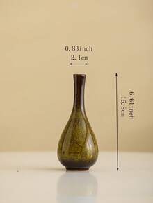 1个创意裂纹釉陶瓷小花瓶，陶瓷花瓶，适用于家居办公室桌面装饰，插花花瓶，客厅玄关水培干花架 - 綠色花瓶 - 查看 27