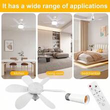 Ceiling Fan With Integrated Light And Remote Control, 3 Light Colors, 3 Wind Speeds, Replaceable Bulb, Suitable For Living Room, Bedroom And Kitchen - 查看 5