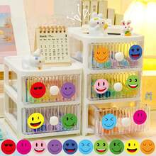 500 pegatinas/rollo de pegatinas de caras sonrientes de colores mixtos, pegatinas de expresión de dibujos animados, pegatinas decorativas autoadhesivas, pegatinas de elogio y aliento - Multicolor - Ver 4