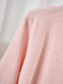 法式系带针织衫，修身显瘦V领长袖打底衫 - 粉色 - 查看 5