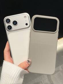 1pc Polka Dot Anti-Slip Phone Case, Flocked Lining Phone Case, Gray Phone Case With Fine Dotted Texture, Skin-Friendly Anti-Slip, Cushioned Shock-Absorbing, Suitable For Business, Daily, Commuting Scenarios, Suitable For Self-Use Or Gift Giving, Compatible With IPhone 17 Pro Max - Grey - View 6