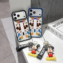 This Disney Mickey Mouse Pattern Lanyard Phone Case Features A Strong Magnetic Closure And Full Coverage Of Acrylic And TPU Material. It's Shockproof, Lightweight, And Suitable For IPhone17/16/11/13/15/15 Plus/15 Pro/15 Pro Max/12/14 Pro Max/11 Pro Max/12 Pro/12 Pro Max/13. It's A Popular Birthday Gift, Business Gift, Durable, Stain-Resistant, And Fingerprint-Resistant New Phone Case For Men And Women. It Also Includes A Mickey Mouse Phone Case And Mickey Mouse Doll Bracelet. Compatible With SamsungGalaxy S20, S21, S22, S23, And S24 Series. It's The Perfect Gift For Friends And Family. This Stylish Phone Case Is Fun, Lightweight, And Durable. IPhone17 Pro Max Phone Case, Minnie Phone Case. - Màu xanh lam - Xem 2