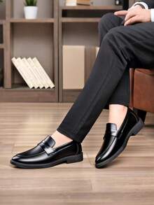 2026新款男士软皮正装鞋，亮面英伦风商务鞋，多功能软底透气舒适男士正装鞋，适合办公场合 - 黑色 - 查看 7