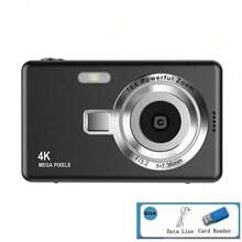 2.4" Digital Camera: 50MP, 16X Digital Zoom, Compact Digital Camera, Suitable For Teenagers And Beginners, Ideal Gift For Mother's Day, Birthday, Party (Card Reader Included) - Q12 Black + Card Reader - View 13