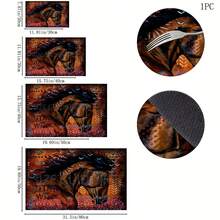 1pc Home Decor, Horse Retro Pattern Printed Absorbent Dish Drying Mat, Espresso Machine Countertop Absorbent Mat, Sink Drain Mat, Soft Faucet Absorbent Mat, Sink Cup Mat, Kitchen & Bathroom Accessories - MultiWarna - View 11