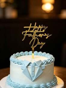 3pcs Gold Acrylic Cake Toppers, Happy Father's Day Cake Decor, Party Decorations - StyleB - View 6