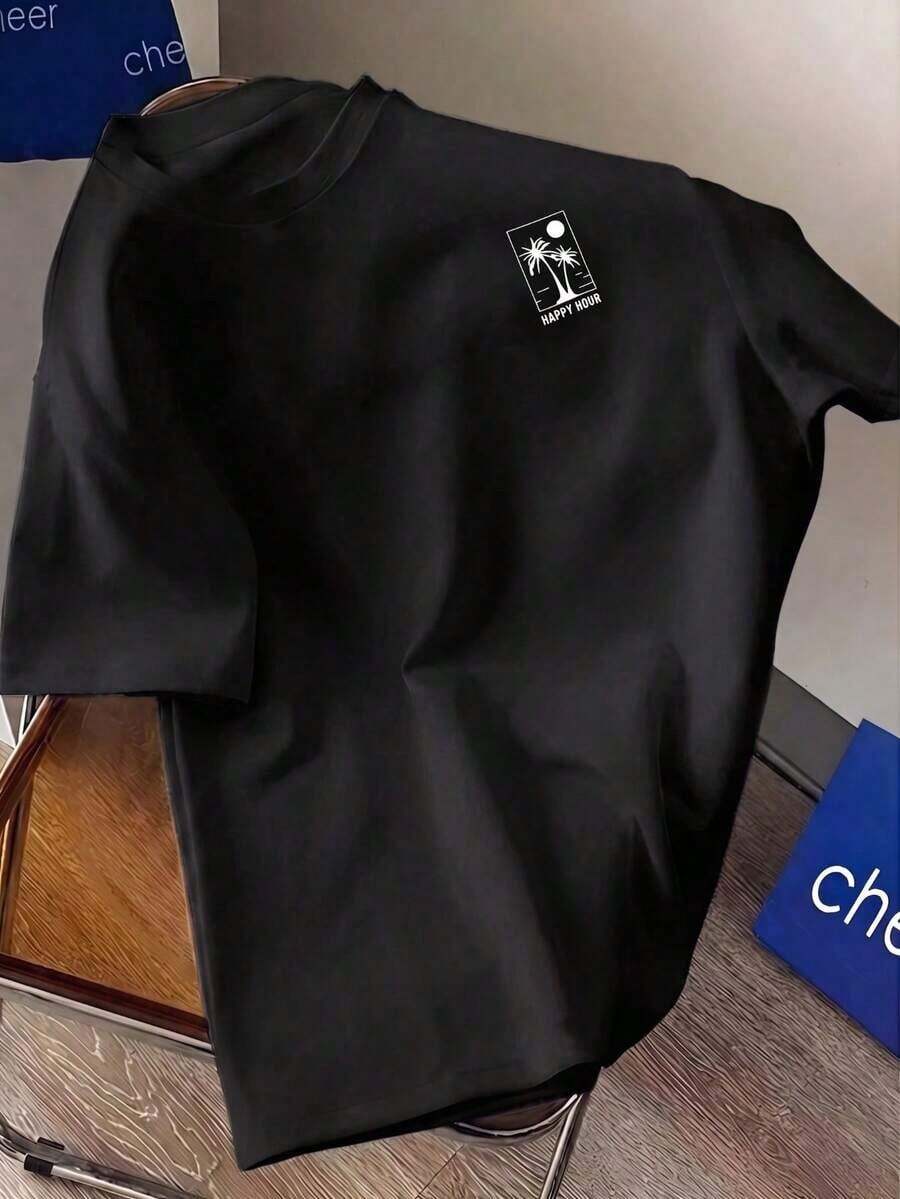 Old SchoolCamiseta de manga corta casual con estampado para uso diario de hombres, primavera y veranoCasual