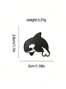 1pc Cute Cartoon Orca Brooch, Unique Design, Dynamic & Playful Style, Suitable For Gift Or Personal Use Gifts For Mother, Father, Graduation, And Teacher - Multicolor - View 4