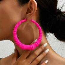 Women's Semicircular Minimalism Pendant Earrings Fashionable Alloy Gold Plated Jewelry Made Of Zinc - 主圖款 - 查看 4