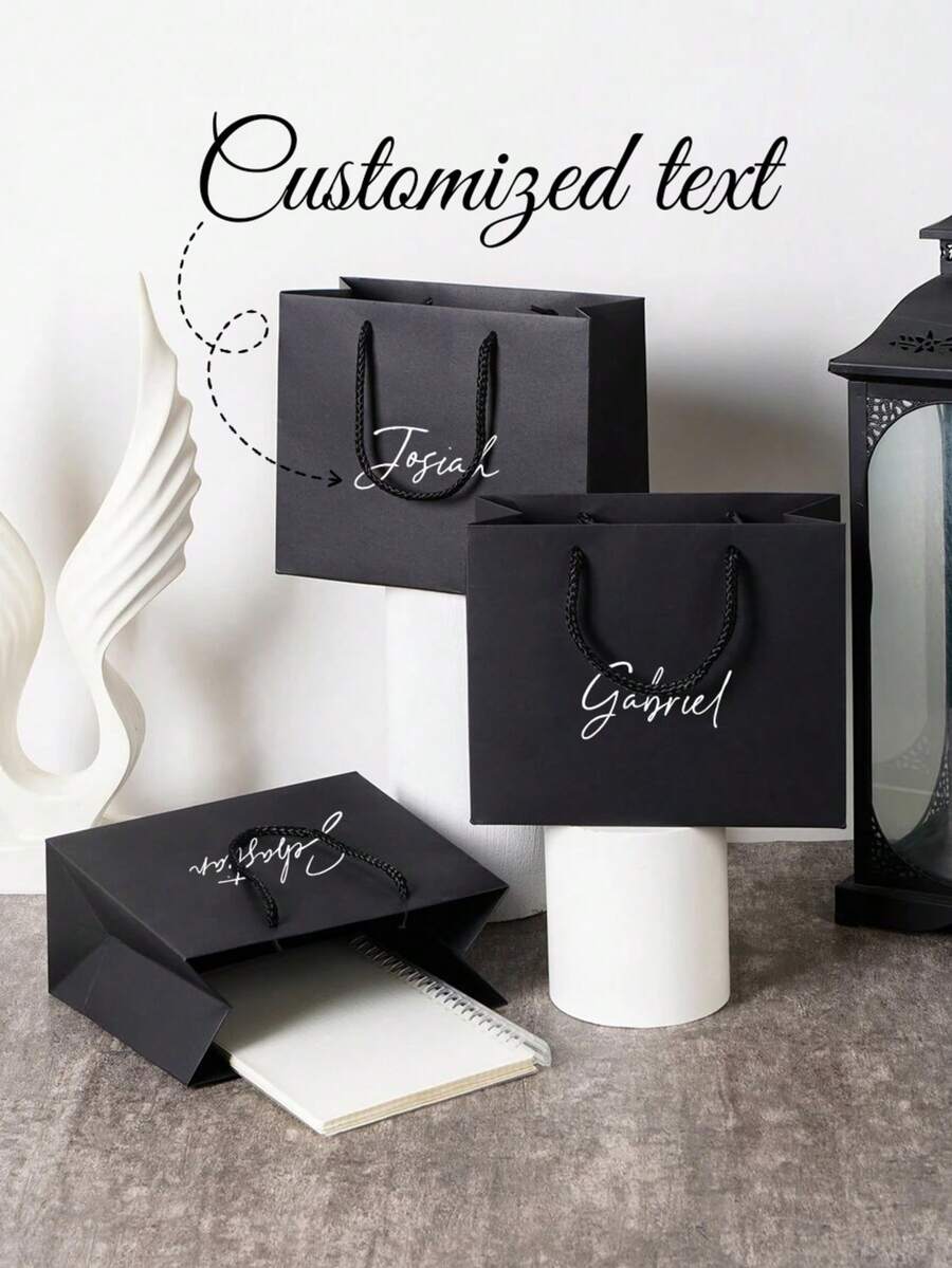 Túi quà tặng thiết kế theo yêu cầu, túi đựng đồ, túi quà tặng cá nhân hóa, túi quà màu đen, quà tặng ngày Valentine - Nhiều màu - Xem 1