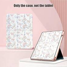 1个翻盖式桌面保护套，蓝色蝴蝶结花卉图案，360°旋转支架，内置笔槽，PU皮革材质，支持自动休眠/唤醒功能，兼容华为Matepad SE 11/Matepad 11/Matepad 11.5S/Matepad 10.4英寸/Matepad Pro 11英寸、12.2英寸/Matepad Air 12英寸、荣耀平板8/9/10、荣耀GT - 彩色 - 查看 3