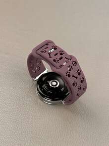 1条18mm/20mm/22mm硅胶表带，兼容三星Galaxy Watch 3/4/5/6 40mm 44mm经典款、43mm 47mm、GT6 GT5 GT4 GT 3/2 46mm，男女通用 - 煙紫 - 查看 2