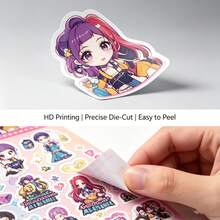 12张K-POP女巫猎人闪光乙烯基贴纸，K-POP，可爱卡通防水文具，适合少女、K-POP粉丝、K-POP爱好者、猎人战士、返校用品、计划本配件、派对礼物DIY工艺品、K-POP演唱会、母亲节、教师节、毕业典礼、生日礼物 - 彩色 - 查看 5