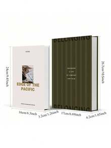2 piezas Libros decorativos con temática costera y estilo INS, decoración minimalista moderna para mesa de centro de sala de estar, estilo japonés de bosque para decoración del hogar y oficina, accesorios de fotografía - multicolor - Ver 4