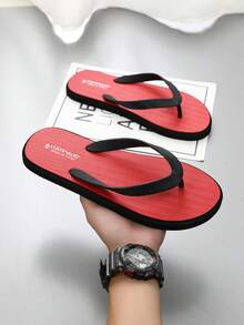 Nuevas sandalias cómodas y ligeras para hombre en verano, chanclas casuales de playa, sandalias antideslizantes - Rojo - Ver 6