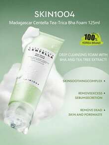 SKIN1004 Centella Tea-Trica BHA 泡沫潔面乳 125ml/4.22 Fl.Oz，濃密溫和泡沫，溫和去角質，清潔毛孔，控制過多油脂，舒緩肌膚，適用於油性肌膚，K-Beauty，韓國彩妝，OliveYoung，禮品 - 125ml/4.22fl.oz - 查看 2