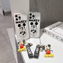 This Disney Mickey Mouse Pattern Lanyard Phone Case Features A Strong Magnetic Closure And Full Coverage Of Acrylic And TPU Material. It's Shockproof, Lightweight, And Suitable For IPhone17/16/11/13/15/15 Plus/15 Pro/15 Pro Max/12/14 Pro Max/11 Pro Max/12 Pro/12 Pro Max/13. It's A Popular Birthday Gift, Business Gift, Durable, Stain-Resistant, And Fingerprint-Resistant New Phone Case For Men And Women. It Also Includes A Mickey Mouse Phone Case And Mickey Mouse Doll Bracelet. Compatible With SamsungGalaxy S20, S21, S22, S23, And S24 Series. It's The Perfect Gift For Friends And Family. This Stylish Phone Case Is Fun, Lightweight, And Durable. IPhone17 Pro Max Phone Case, Minnie Phone Case. - 藍色 - 查看 8