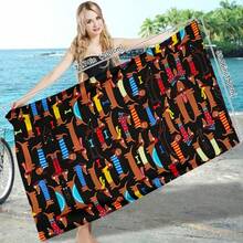 Khăn tắm biển nhanh khô dành cho người yêu chó Dachshund, khăn tắm polyester chống cát dành cho người lớn và thảm lót hồ bơi. - A - Xem 6