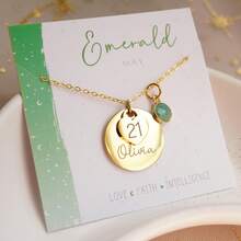 1 pièce Collier personnalisé gravé sur mesure, collier en acier inoxydable, collier pour femme, bijoux pour femme, personnalisable avec âge, nom, pierre de naissance, bijoux pour anniversaire, cadeau personnalisé pour elle, collier avec nom personnalisé, cadeau personnalisé pour fille, cadeau pour la fête des mères, cadeau personnalisé sur mesure - Multicolore - Voir 8