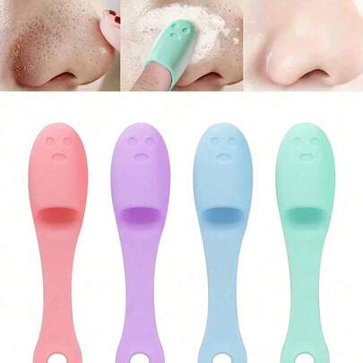 1pc Silicone Nose Brush, Facial Pore Cleaner, Portable Massage Brush For Blackhead Removal, Facial Cleaning Tool, Facial Cleansing Brush, Maintain Facial Cleanliness, Christmas Gift