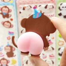 Super Cute Peach Adorable Animal Stickers - 3D Stress Relief Party Decorations & Toys, Squeeze Bubble Stickers - Suitable For Scrapbooking, DIY Crafts, Phone/Tablet Decor, Notebook Covers, Storage Box Personalization, Handmade Gift Packaging, Desktop Decoration And More - A - View 6