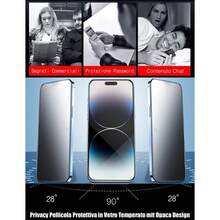 3pcs Matte Privacy Tempered Glass Screen Protector, Full Coverage, Anti-Fingerprint, Anti-Scratch, Smooth Touch, Compatible With 17 Pro Max/17 Pro/17 Air/17/16 Pro Max/16 Pro/16 Plus/16/15 Pro Max/14 Pro Max/13 Mini/12/11/XS Max/XR/8+/7 Plus Series - 3pcs Matte Privacy - View 4