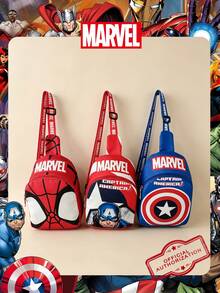 Marvel 1个漫威官方授权/蜘蛛侠图案单肩包，男童休闲斜挎包，轻便可调节肩带胸包，卡通零钱包，适合男孩、年轻粉丝、学生，完美适用于日常上学、户外玩耍、主题公园游玩、假期旅行，方便携带零食。 - 彩色 - 查看 11