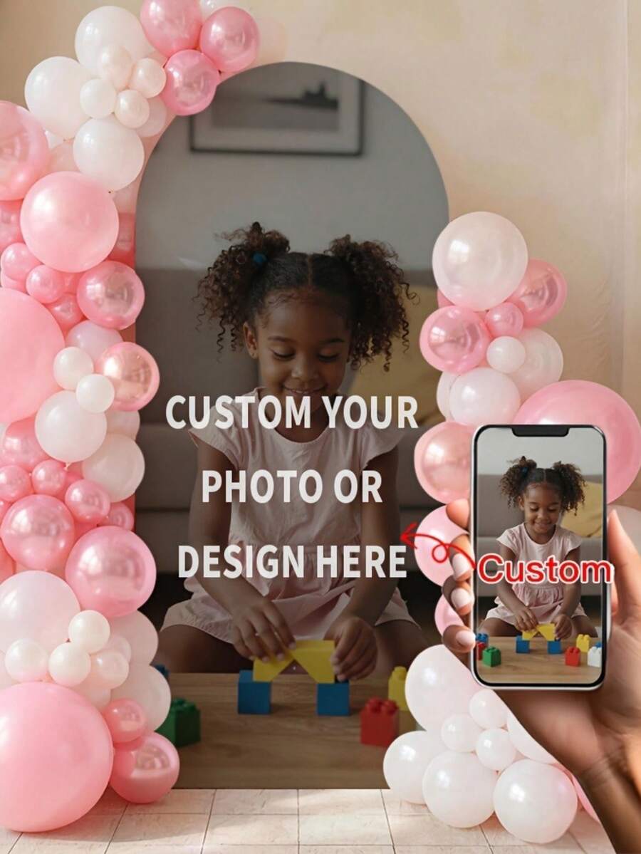 1件可定制弧形背景布，适用于生日、婚礼及其他场合，采用弹性涤纶面料制成，是婚礼、情人节和生日装饰的理想之选。 - 彩色 - 查看 1
